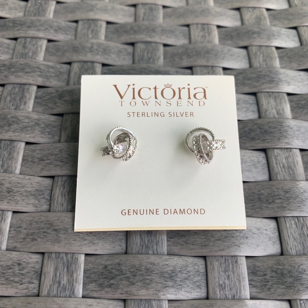 Diamond Love Knot Stud Earrings